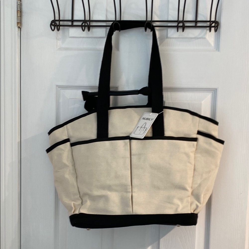 Canvas Tote Bag with Black Accents